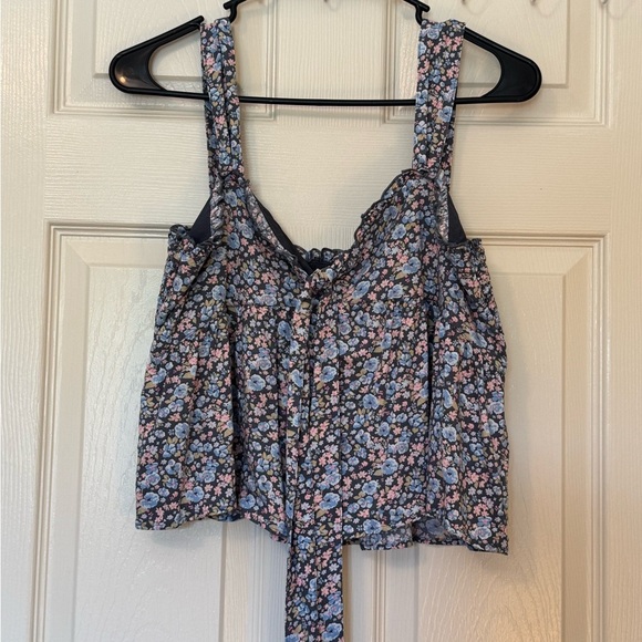 American Eagle Outfitters Floral Tank Top - Blue and Pink Size M - Picture 1 of 8